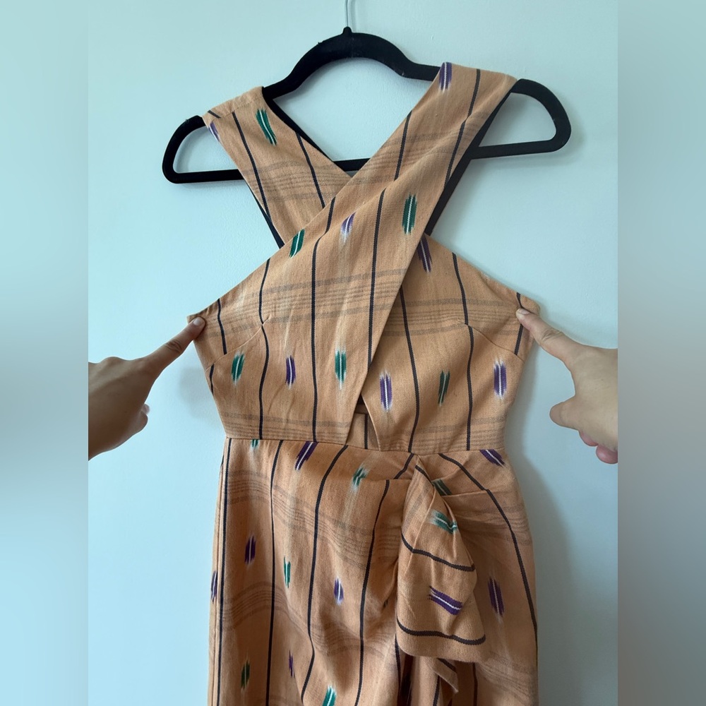 Ulla Johnson Orange Pattern Crossover Halter Maxi Dress similar to Noelle - Picture 3 of 16